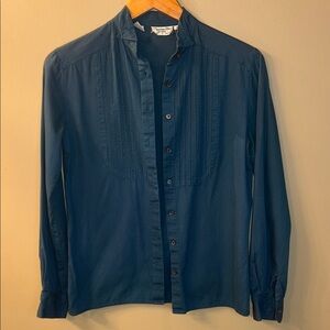 Vintage Christian Dior Separates Blue Textured Button Down Shirt